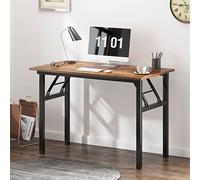 SogesHome Escritorio Plegable para Computadora 100 cm x 60 cm Mesa de Ordenador sin Montaje con Estructura Metálica Mesa de Estudio o Trabajo para Oficina, Estudio, Teletrabajo o Piso Pequeño