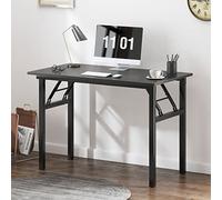 SogesHome Escritorio Plegable para Computadora 100 cm x 60 cm Mesa de Ordenador sin Montaje con Estructura Metálica Mesa de Estudio o Trabajo para Oficina, Estudio, Teletrabajo o Piso Pequeño