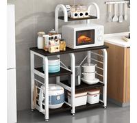 SogesHome Estante de Cocina 90 x 42 x 133 cm Estantes de Almacenamiento con Ganchos,Estante de Almacenamiento Multifuncional, para Organizar Cocina Baño Salón,Negro,172-BK-SH