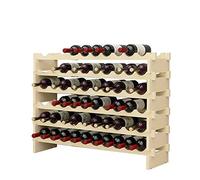 SogesHome Estante Modular apilable para 60 Botellas de Vino de Madera, Estante de Almacenamiento de Vino de 6 Niveles, Estante de Almacenamiento de Vino para el hogar, Sala de Estar, Cocina BY-WS002