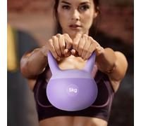 SogesHome Kettlebells - Pesa rusa suave, 5 kg, profesional, silenciosa, suave, para entrenamiento en casa, gimnasio, entrenamiento de fuerza (color lila, 5 kg)