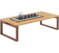 SogesHome Mesa Auxiliar de bambú Mesa de café Mesa de café Mesa de té Plegable Mesa Baja Zen de Suelo Mesa de Tatami Mesa de bahía mesas Retro para Sala de Estar Dormitorio Patas Plegables con piñas