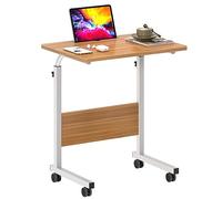 SogesHome Mesa Auxiliar Regulable Mesa Ajustable con Ruedas Escritorio para Ordenador Portátil con Ranura para Tablet y Móvil Cama, Sofá, Lectura y Teletrabajo 60 x 40 cm