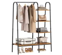 SogesHome Perchero de pie para ropa con compartimentos de almacenamiento para dormitorio entrada Percheros de pasillo Estante para ropa o perchero