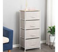 SogesPower - Cajonera con 4 cajones, mueble de almacenamiento de tela no tejida para armario, dormitorio, entrada buffet armario