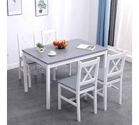 SogesPower Juego de Comedor para 4 Personas, Mesa de Comedor con 4 Sillas, Juego de Mesa de Cocina de Madera, Mesa de Comedor y Sillas, Juego de Muebles de Ahorro de Espacio para Cocina y Sala