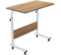 SogesPower Mesa Auxiliar, Mesa Auxiliar Pequeña, con 4 Ruedas giratorias, Altura Ajustable, Escritorio de Ordenador en Forma de C, Tamaño: 80*40*(71-90) CM
