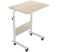 SogesPower Mesa Auxiliar, Mesa Auxiliar Pequeña, con 4 Ruedas giratorias, Altura Ajustable, Escritorio de Ordenador en Forma de C, Tamaño: 60*40*(71-90) CM