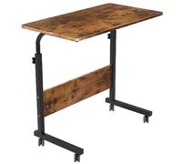 SogesPower Mesa Auxiliar, Mesa Auxiliar Pequeña, con 4 Ruedas giratorias, Altura Ajustable, Escritorio de Ordenador en Forma de C, Tamaño: 80*40*(71-90) CM