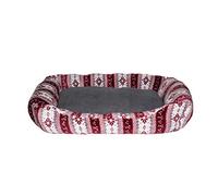 SOGNI E CAPRICCI PETS Conjunto Compuesto por 1 Cama de 84 x 66 x 19 cm y un cojín de 88 x 69 cm, Blanco/Rojo (Snow)