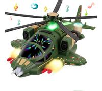 Sognotoy Helicóptero De Juguete para Niños Pequeños, Helicóptero De Avión, Helicóptero De Hélice con Voz,Luz, Libertad De 360° y Evitación Automática De Obstáculos (Green)