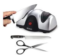 Sogo Afilador Cuchillos Eléctrico Profesional con Piedra Sapphirite - Máquina Afilar Cuchillos Profesional Ideal para Cuchillos de Cocina - Afilador de Cuchillos Arcos con Pies Antideslizantes