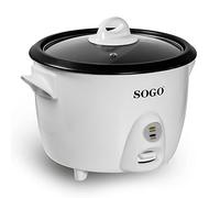 SOGO Arrocera Eléctrica 1,5L Blanca para Cocina Saludable - Olla Arrocera Eléctrica Antiadherente con Función Mantener Caliente - Rice Cooker Compacta Ideal para Arroces de Precisión y Sushi