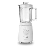 SOGO Batidora con Vidrio Jarra 1.5 Litros, Cuchillos Titanio, 2 Velocidades con Función Pulso, Mezclador de hielo, batidora batidora, 1000W (blanco