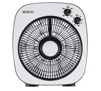 SOGO Ventilador Rotatorio Box-Fan 10" Con Temporizador 60 Minutos - Ventilador Compacto Bajo Ruido Para Dormitorio - 3 Velocidades - Rejilla Giratoria Multidireccional