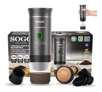 SOGO Cafetera Portátil Recargable 4 en 1 para Cápsulas y Café Molido - Mini Cafetera Compatible Nespresso y Dolce Gusto - Máquina de Café para Viajes Compacta con Función Caliente y Fría