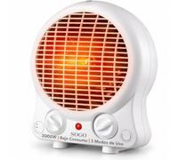 SOGO Calefactor Baño 2000W con Calentamiento Rápido, 3 Modos y Protección contra Sobrecalentamiento - Calefactor Eléctrico Portátil y Compacto - Calefactor de Aire Caliente para Casa y Oficina