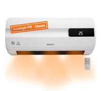 Sogo Calefactor Baño Pared Bajo Consumo PTC Split Programable - Calefactor de Pared 2 modos de Potencia y Ventilador - Calefactor con Mando a Distancia 2000W - Calefactor de Baño, Cocina, Comedor