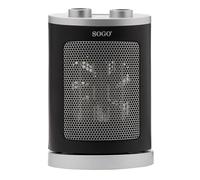 SOGO Calefactor pequeño bajo consumo y calentamiento rápido- Calefactor Oscilante PTC con Ventilador, 1500W NEgro (SS-18365)