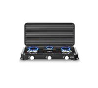 SOGO Cocina de Gas Portátil 1 Quemador para Exterior GLP y Propano - Hornillo Portátil 3 Fogones para Camping con Control Preciso de Llama - Cocina de Gas para Terraza Compacta, Robusta y Eficiente