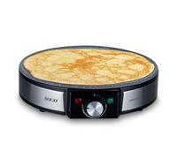 SOGO Crepera Eléctrica Antiadherente 1200W y 30CM - Crepera con 5 Niveles sin PFOA - Waffle Maker con Termostato Ajustable - Waflera con Protección Sobrecalentamiento - Electrodomésticos Cocina