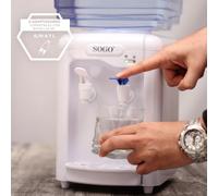 SOGO Dispensador de Agua Fría y Natural 7L - Dispensador de Agua Garrafa de 7L con Bandeja Antigoteo Extraíble - Compatible con Botellas de 0,7L hasta 7L - Incluye 2 Adaptadores