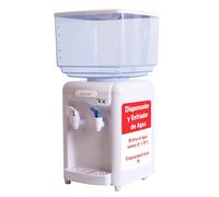 SOGO Dispensador de Agua Fría y Natural 7L - Dispensador de Agua Garrafa de 7L con Bandeja Antigoteo Extraíble - Compatible con Botellas de 0,7L hasta 7L - Incluye 2 Adaptadores