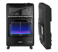 Sogo Estufa de Gas Butano Llama Azul Plegable para Almacenamiento - Estufa de Gas Butano 2 Potencias con Triple Sistema de Seguridad y 5 Ruedas - Estufa Llama Azul Bombonas 13Kg - 3500W Potencia