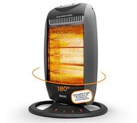 SOGO Estufa Eléctrica Bajo Consumo Giratoria 180 º o Fija - Calefactor con 3 Niveles de Potencia Ajustables - Calefactor Baño, Cocina, Habitación con Asa para Transporte - Estufa Halógena Oscilante