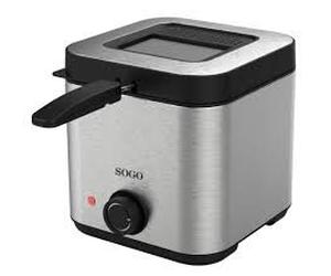 SOGO Freidora Acero Inoxidable 1.5L con Termostato Ajustable - Freidora Eléctrica 980W para Cocina Rápida - Freidora con Tapa Ventana y Filtro - Freidora Compacta con Asa y Luz Indicadora