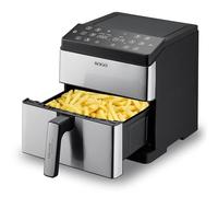 Sogo Freidora de Aire 6 Litros para Cocinar Saludable con 80% Menos Grasa - Air Fryer Doble Resistencia 360° para Resultados Uniformes - Freidora Sin Aceite con Pantalla LED Táctil