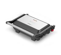 SOGO Grill Plancha Sandwichera Press - Parrilla Eléctrica 2 Rebanadas, Placas Grill 180 °C, Apertura 180°, 1000 W, Cocina Saludable