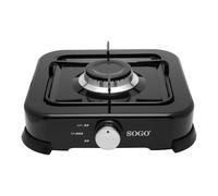 SOGO Hornillo Camping Gas Portátil 1 Fogón para Exterior GLP y Propano - Cocina Camping con Control Preciso de Llama - Cocina de Gas Portátil para Terraza y Aire Libre Compacta y Eficiente