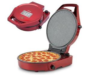 SOGO Horno Eléctrico 2en1 para Pizza y Barbacoa con Piedra Refractaria, 30cm, 1800W - Horno Grill 180º, Temporizador y Termostato Regulable para Cocina Doméstica (SS-10125)
