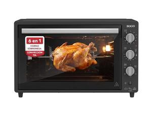 Sogo Horno Sobremesa de Convección 70L - Horno Eléctrico con Rustidor para Asados Jugosos - Horno Multifunción con Gratinador para Recetas Crocantes - Ideal para Cualquier Plato