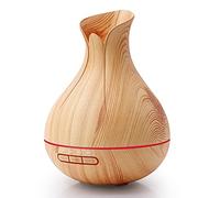 SOGO Humidificador Difusor de Aromas Ultrasónico 400ml con Luz LED 7 Colores - Difusor Aceites Esenciales Madera - Vapor Aromaterapia (AIR-SS-21720)