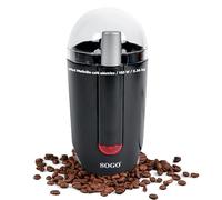Sogo Molinillo Café Eléctrico 150W - Molinillo para Tritura Café y Especias con Hojas Afiladas de Acero Inoxidable con Seguridad con Tapa - Molinillo Café Motor Potente - Coffe Grinder Negro