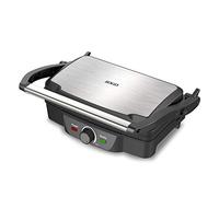 SOGO Parilla electrica, sandwichera y panini grill, placas antiadherentes de piedra 27x15 cm y apertura 180º, regulador de temperatura, 1600 W (SS-7127)
