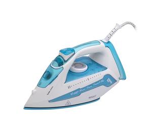 Sogo Plancha Profesional de Cerámica 2800W TurboSteam - Potente Plancha a Vapor - Golpe de Vapor 60g/min, Autolimpieza, Anti-Cal, Anti-Goteo y Termostato Regulable color Azul (SS-6330-B)