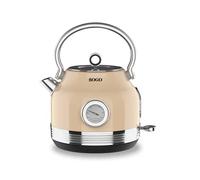 Sogo Retro Vintage acero INOX y esmalte (Beige, Hervidor 2200W)
