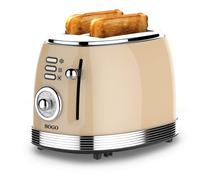 Sogo Retro Vintage acero INOX y esmalte (Beige, Tostadora 850W)