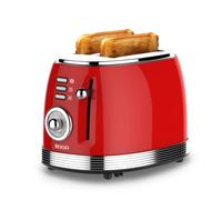 Sogo Retro Vintage acero INOX y esmalte (Red, Tostadora 850W)