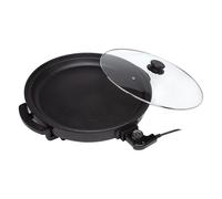 Sogo Sartén Paellera Eléctrica Ø42CM Con Tapa Cristal Reforzado - Multicazuela Antiadherente Para Paellas Y Carnes - Plancha Eléctrica Con Termostato 240ºC - Wok Multifunción Que Ahorra Energía