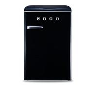 Sogo Sogo Mini Nevera + Congelador con Capacidad de Congelación 2kg / 24h Retro 110L - Negro. Negro Variante única