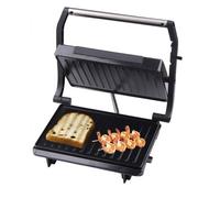 SOGO SS-7122 Sandwichera, Panini Press, Grill, Parrilla Eléctrica, 750W, Plancha Anti-Adherente y Diseño Compacto, Color Negro