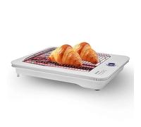 SOGO Tostadora de Pan Plana Horizontal 700W con Resistencias de Cuarzo - Tostador de Pan y Bollería para 4 Rebanadas - Tostado Uniforme con 7 Niveles, Bandeja de Migas Extraíble y Diseño Moderno