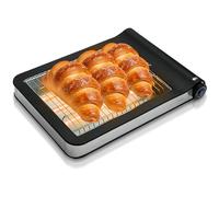 SOGO Tostadora Pan Horizontal 925W con Superficie Amplia 25,5x20,2cm - Tostadora Plana de Sobremesa con 3 Calentadores de Cuarzo y 6 Niveles de Tostado - Tostador Plano con Bandeja Recogemigas