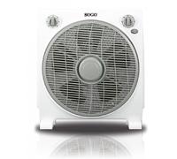 SOGO Ventilador Rotatorio Box-Fan 12" Con Rejilla Giratoria Multidireccional - Ventilador De Bajo Ruido Con Temporizador - 3 Velocidades - Silencioso Para Hogar
