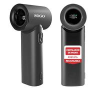 SOGO Ventilador de Mano Portátil Recargable con Motor BLDC 17400RPM - USB-C 5 Velocidades + Batería 8H de Autonomía - Silencioso y Ligero para Viajes, Oficina y Exterior
