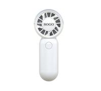 SOGO Ventilador de Mano Portátil Recargable USB - Mini Ventilador 500mAh hasta 10400 RPM, 3 Velocidades, Compacto, Ligero y Silencioso para Viajes, Oficina y Verano (BLANCO)